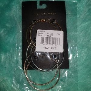 L.A. HEARTS Gold/Silver/Pink Hoop Earrings